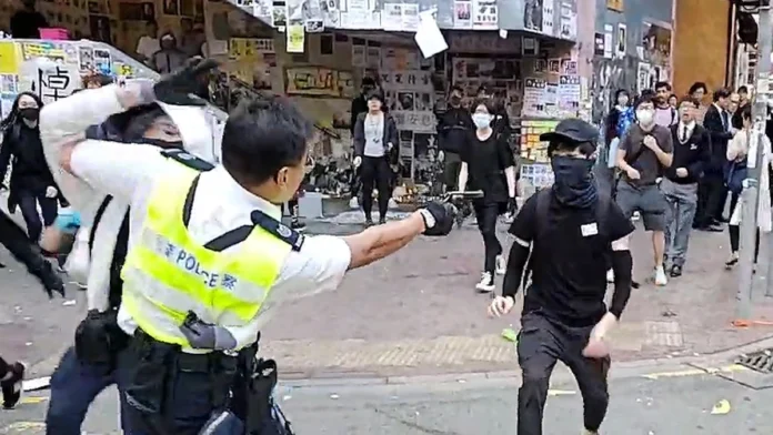 Protester Shot